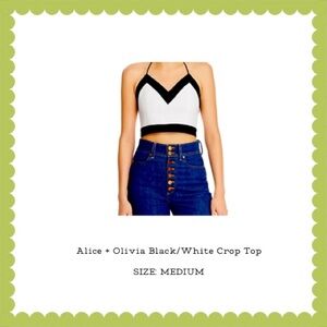Alice + Olivia Black and White Crop Top